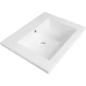 Brauer Solar Slim Meubelwastafel 60x46cm - Mineraalmarmer - Zonder Kraangat - Zijdeglans Wit - 8720359351548 - Rechthoekig - Wastafels,