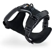 Lionto anti-trek hondentuig, verstelbaar, reflecterend & ademend, zwart XL