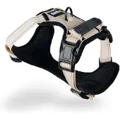 Lionto anti-trek hondentuig, verstelbaar, reflecterend & ademend, beige M