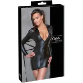 Cottelli Bondage - Jurk met glanseffect - Inclusief boeien - Zwart