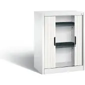 C+P Omnispace rolluikkast, 2 OH, afsluitbaar, B 800 x D 420 x H 1030 mm, staal/kunststof, verkeerswit