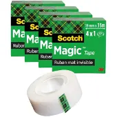 Scotch Magic tape, 4 rollen, 19 mm x 33 m