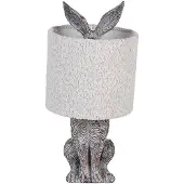 Clayre & Eef Tafel lamp, konijn, Ø 20x43 cm, bruin/grijs, kunststof