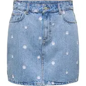 ONLY Rok 'ONLSTELLA' blauw denim / wit