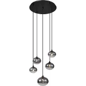 QAZQA Moderne hanglamp zwart met smoke glas - Jia