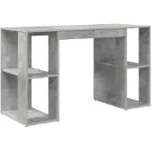 vidaXL Bureau Beton Grijs Bewerkt hout 130 x 50,5 x 75 cm