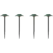 QAZQA Set van 4 groene prikspots incl. LED IP44 Solar - Mushroom