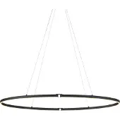 QAZQA Design hanglamp zwart ovaal 120cm incl. LED 3-staps dimbaar - Ovallo