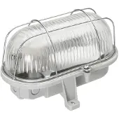 Nova Bulleye Wand/plafondlamp E27 glas + stalen korf IP44 grijs