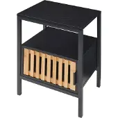 En.casa Nachtkastje Luniehti zwart en bamboe 58x40x33 cm []
