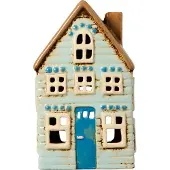 Ib Laursen - Keramieken Huisje - Visby - Lichtblauw chalet - Waxinelichthouder