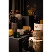 Ptmd collection PTMD Vaas Mexx - 26x26x27 cm - Glas - Bruin