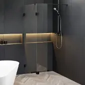 Riho Scandic X402 inloopdouche 160cm met 30cm zijwand zwart mat