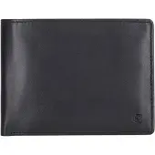 Esquire Leer portemonnee Compact Wallet Black zwart