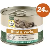 VITALstyle Huid & Vacht - Kattenvoer Natvoer - Ondersteunt Bij Huidproblemen En Extreem Verharen - Met o.a. Brandnetel & Sint Janskruid - 24 x 200 g