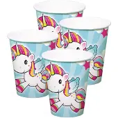 Folat Bekers met eenhoorn print 16 stuks - Feestbekertjes
