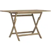 vidaXL Tuintafel inklapbaar 120x70x75 cm massief teakhout grijs