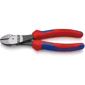 Knipex Kracht-Zijsnijtang | 180 mm Lengte | Meer-Componentengrepen | Zwart Geatramenteerd - 74 02 180 SB