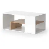 Vicco Edgar Salontafel – 110 x 59 cm Eik wit/goud