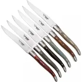 Laguiole En Aubrac 62C12PKDIH Pakkawood Mixed Colours, Matt, 6-delige steakmessenset