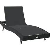vidaXL Ligstoel Zwart 197 x 70 x 82 cm poly rattan