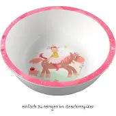 Haba kinderservies kom prinses en paard - melamine - roze - vaatwasserbestendig.