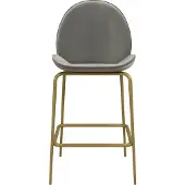 DOMUS Barkruk Astor Zacht verdikte zitting en rugleuning, messingkleurig frame, zithoogte 63 cm (1 stuk)