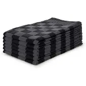 Linnick Theedoekenset Blok 65x65cm - zwart - set van 6