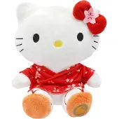 Joy toy Sanrio Hello Kitty Kimono 24 Cm Teddy Veelkleurig