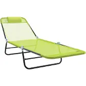 vidaXL Opvouwbare zonnebed Groen 182 x 55 x 85,5 cm Textileen