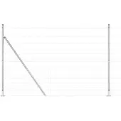 vidaXL Gelast Draadhek met Betonnen Basis 50 x 1,6 m Zilverkleurig
