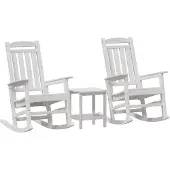 vidaXL Schommelstoel 3 pcs Wit Polyetheen