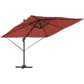vidaXL Roma Parasol Rood 286 x 284 x 265 cm Aluminium en Polyester
