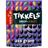 Venco tikkels drop & fruit - drop & fruitsmaak - 10x245g