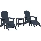 vidaXL Tuinstoel 3 pcs Marineblauw Polyetheen