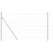 vidaXL Gelast Draadhek met Betonnen Basis 50 x 1,4 m Zilverkleurig