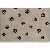 Cawö Gastendoek We love Dogs Paws Black/Beige (Set van 6)