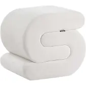 Beliani ARCADIA - Poef - Gebroken wit - Chenille