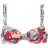 LASCANA Bikinitop crème / lichtblauw / braam / rood