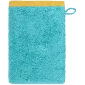 Cawö Washandje Lifestyle Splash Reversible Turquoise/Apricot (Set van 6)