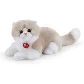 Trudi - Classic Knuffelkat Giada 47 cm - Handgemaakt in Italie - Zacht pluche - Knuffeldier voor jongens en meisjes - Wit Grijs - 20x20x47 cm maat M