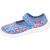 Beck Huisschoenen lichtblauw / rosa / zwart / wit