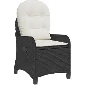 vidaXL Ligstoel met kussen Zwart 56 x 66 x 95 cm poly rattan