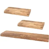 Home67 Wandplank pure mangohout set van 3 klein