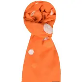 Enjoy Oranje sjaal -natuurlijke materialen -langwerpig-geborduurde cirkels- koningsdag