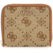 GUESS portemonnee Neda SLG Zip Around Wallet Latte Logo Lichtbruin