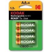 Kodak rechargeable (ready-to-use) AA battery 2600mah 4 pack