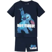 Name it Jongens korte pyjama set shortama nmmarush stitch donker