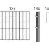 Alberts Dubbelstaafmat hekwerk Basisset Hoogte: 80 - 160 cm, totale lengte: 4 - 30 m, voor plaatsing in beton (set)