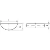 Toolcraft 138915 Schijfspieën DIN 6888 Staal C45K 100 stuk(s)
